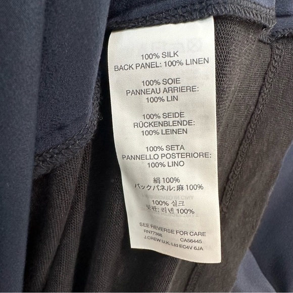 J. Crew silk tank with linen back - Picture 4 of 5